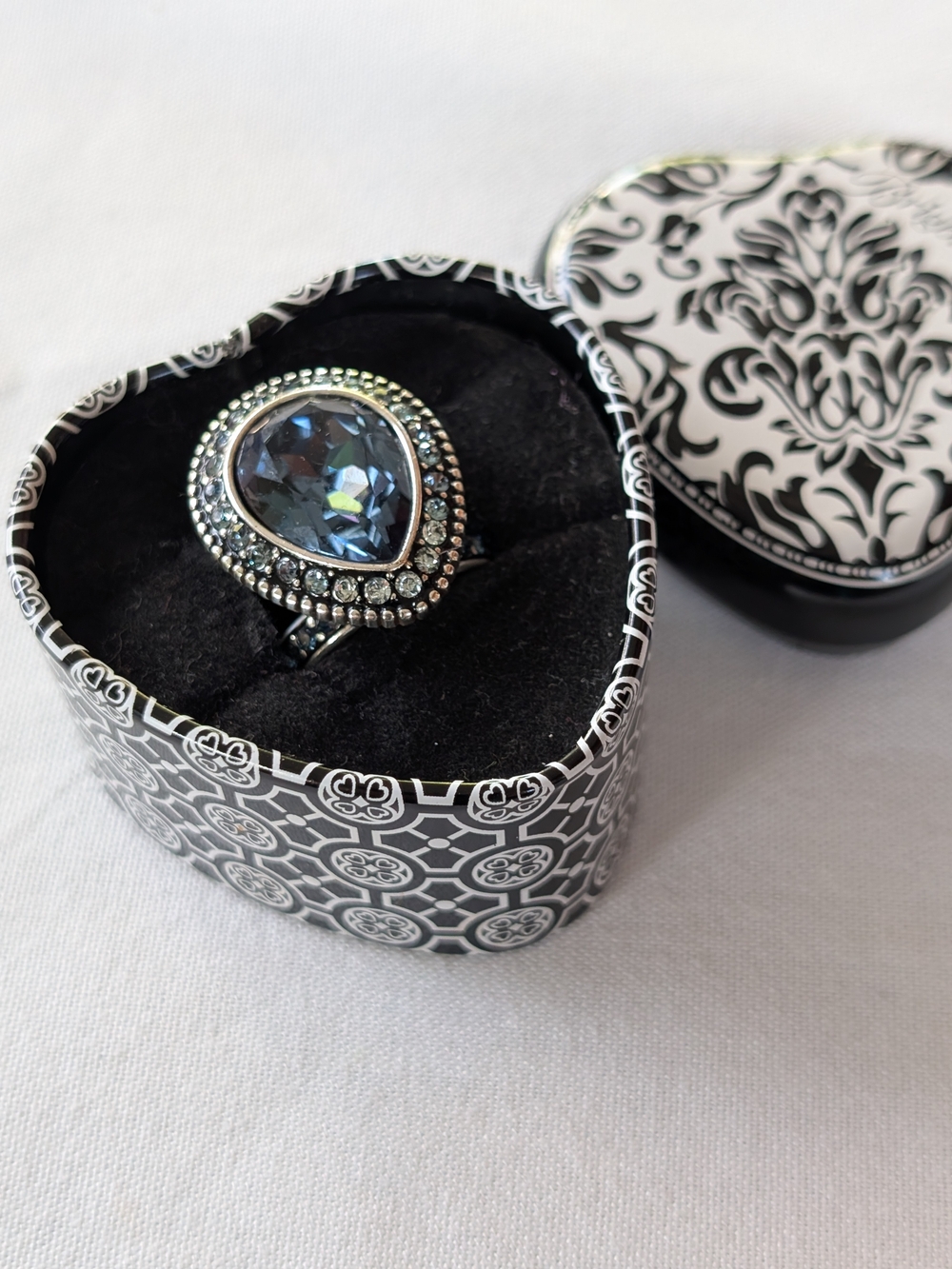 Brighton Teardrop Blue Crystal Statement Ring